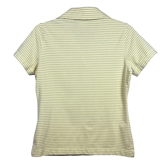 NIKE Women's Golf Polo, Nike Fit Dry, Yellow with Blue Stripes, Size Small - Picture 2 of 7